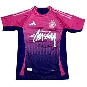 Stussy Adidas Germany Soccer Team 2024 Away Futbol Jersey Shirt Pink Men's Large